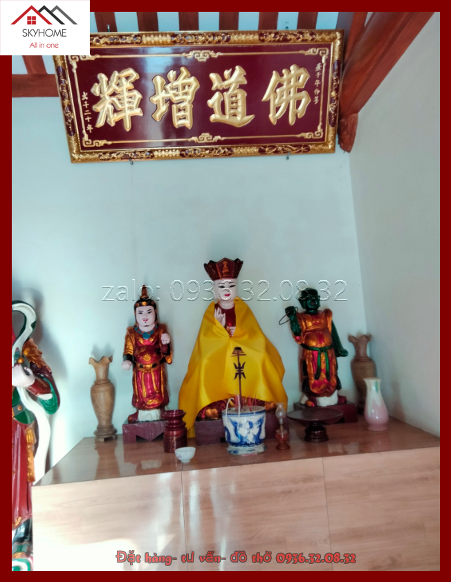 Hoành phi gỗ phòng thờ chữ Phật đạo tăng huy